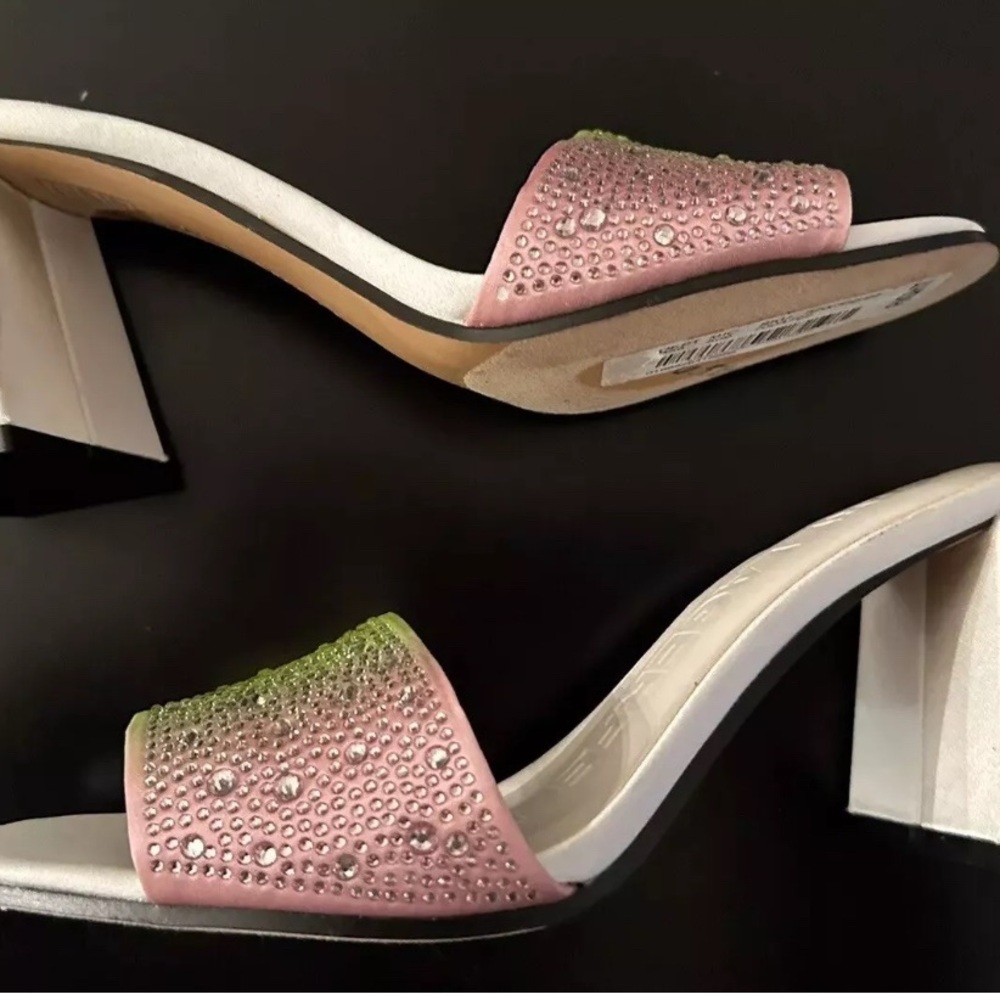 Karl Lagerfeld Women's Gradient Heeled Sandals 6.5 slide Barbiecore